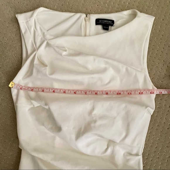 LE CHATEAU White Ruched Pleated Evening Fitted Bodycon Dress - Picture 10 of 15